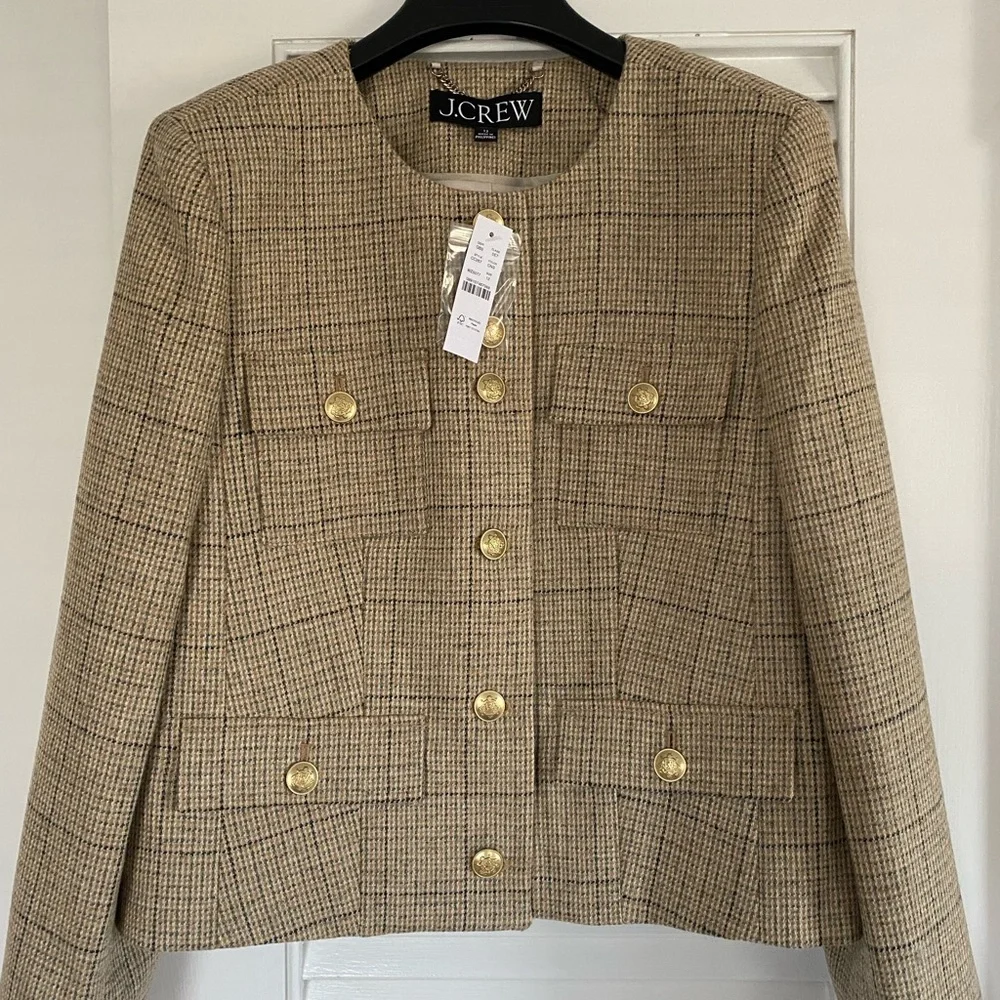 J Crew Isabelle lady jacket in tweed English plaid - Picture 7 of 8